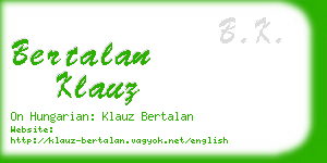 bertalan klauz business card